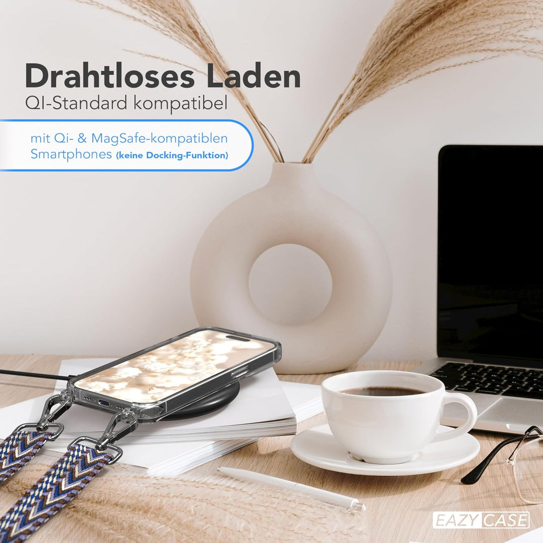 EAZY CASE Handykette - Verstellbares Taschenband kompatibel mit iPhone 15 Pro, Schulterriemen, Handy