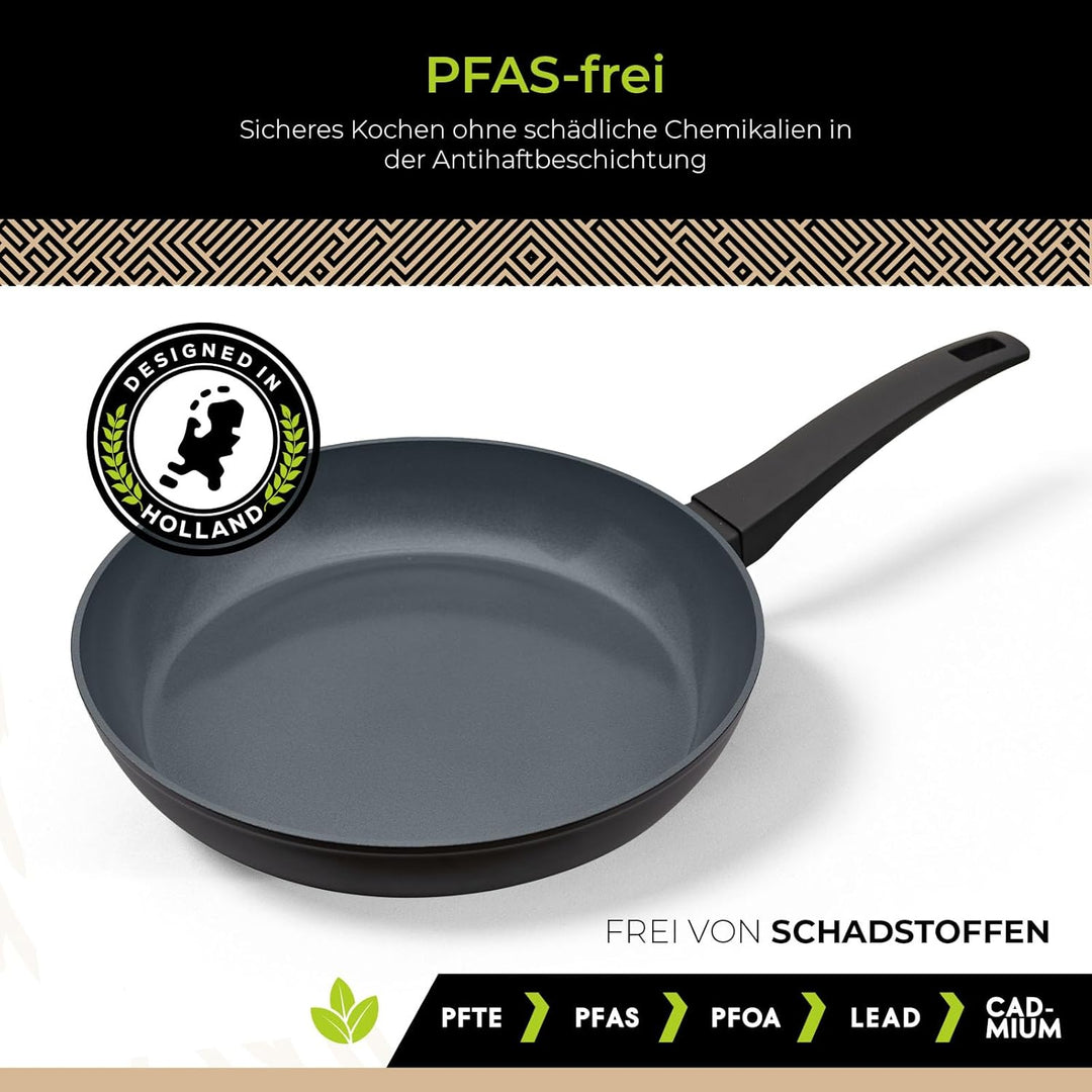 Be Living Delight Pfannenset 3-teilig, Bratpfanne 20/24/28 cm, Non Stick Keramik Antihaft, Induktion