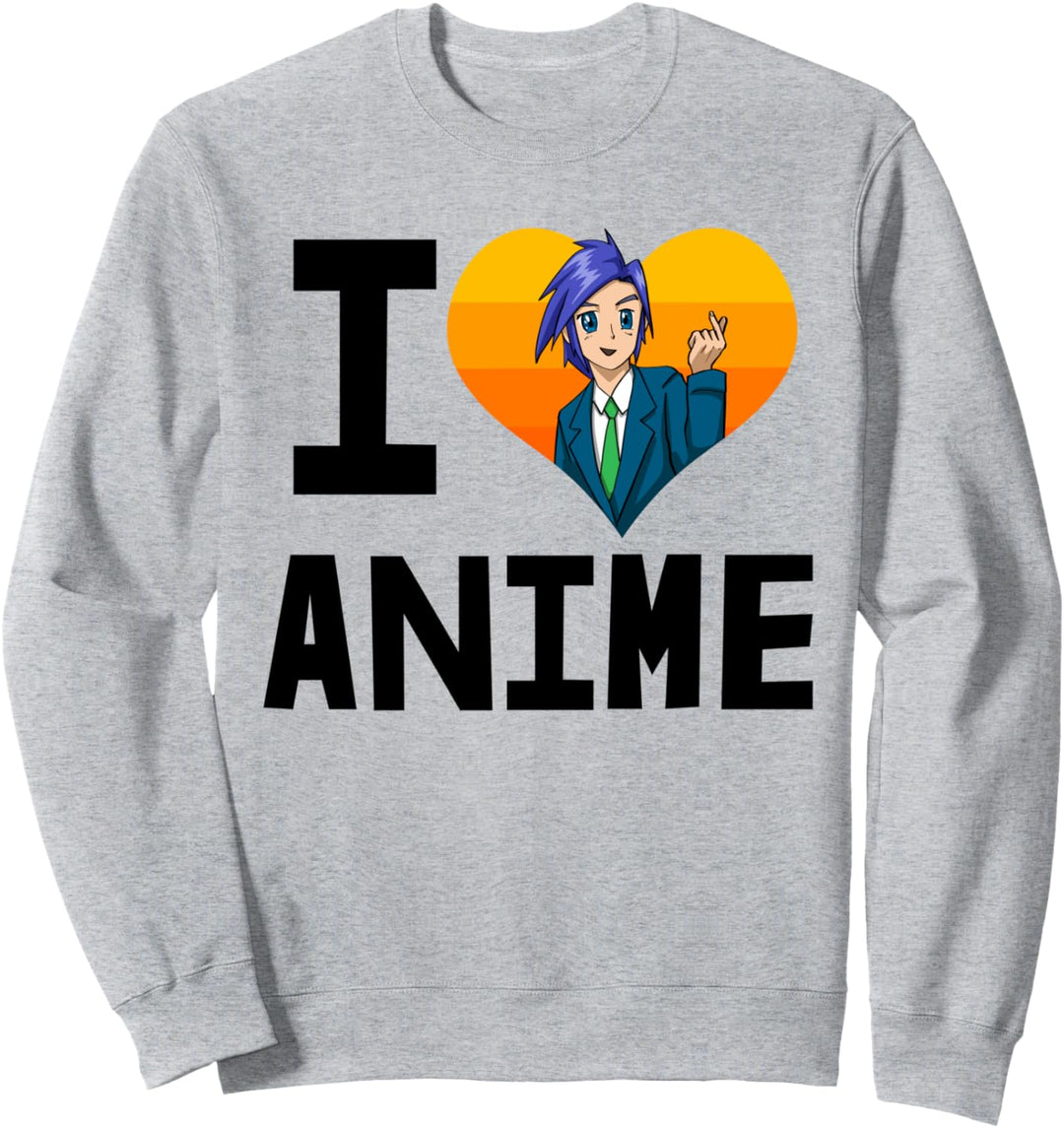 Ich liebe Anime Lustiges Gesicht Liebe Animation Sweatshirt