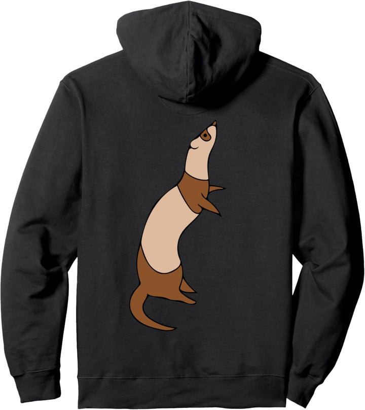Fun Cute Ferret Pullover Hoodie