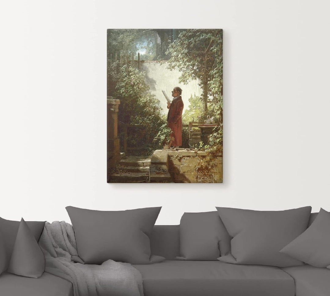 ARTland Leinwandbilder Wandbild Bild auf Leinwand 45x60 cm Wanddeko Idyll Garten Terasse Pflanzen Mo
