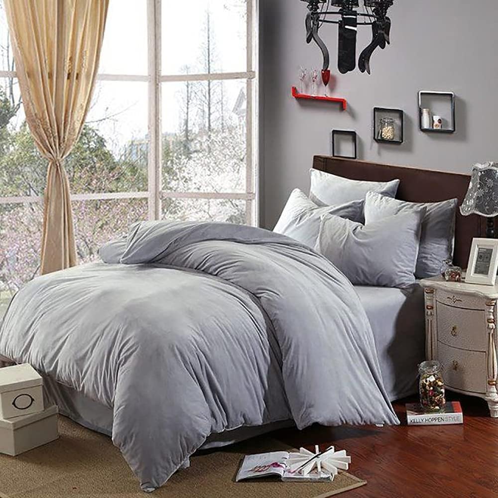 Michorinee Winter Plüsch Bettwäsche Set 135x200 4teilig Cashmere Touch Flauschig &amp; Warme Coral Fleec