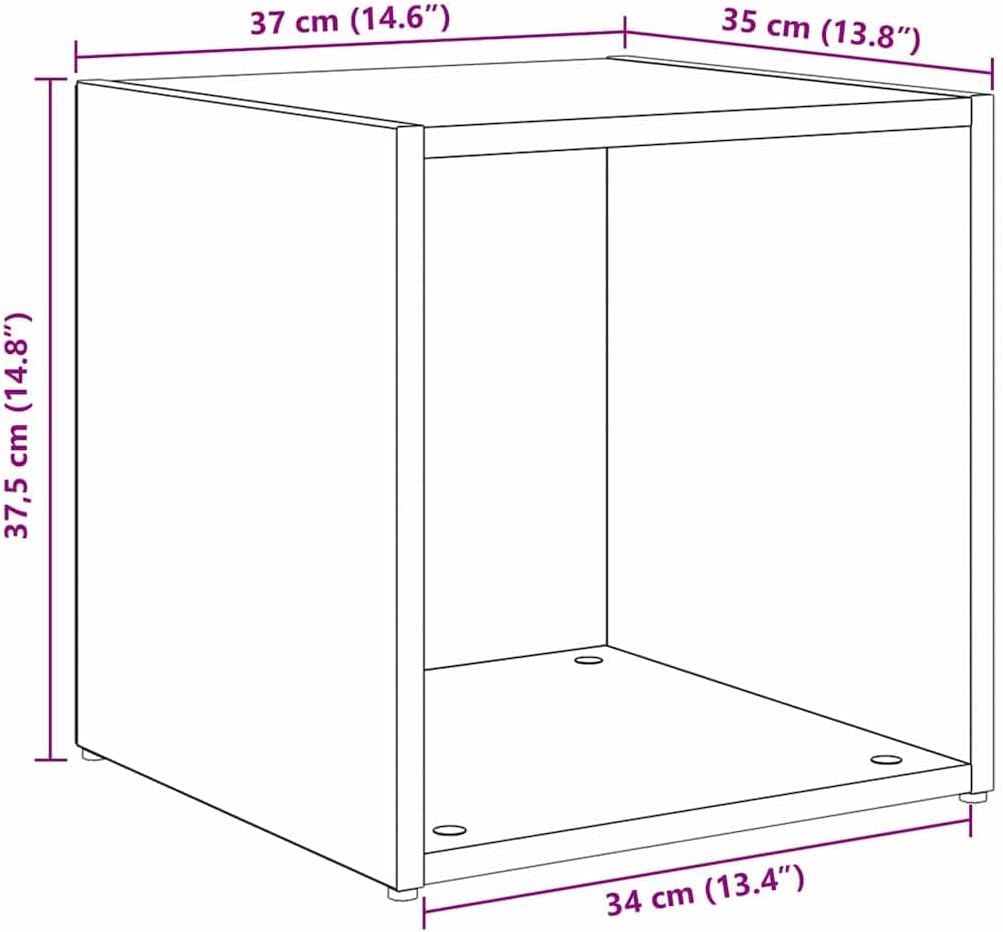 vidaXL TV-Schränke 4 STK Altholz 37x35x37 cm Holzwerkstoff Altes Holz, Altes Holz