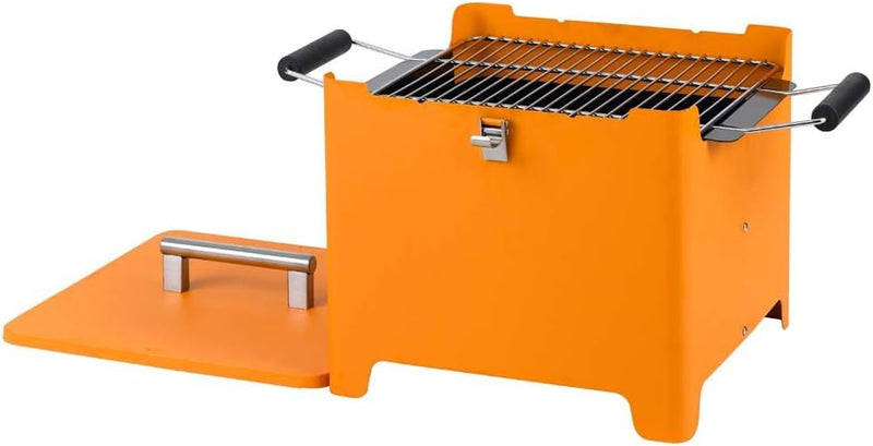 tepro Holzkohlegrill Chill&Grill Cube orange, Grillfläche: ca. 31,5 x 31,5 cm, Orange