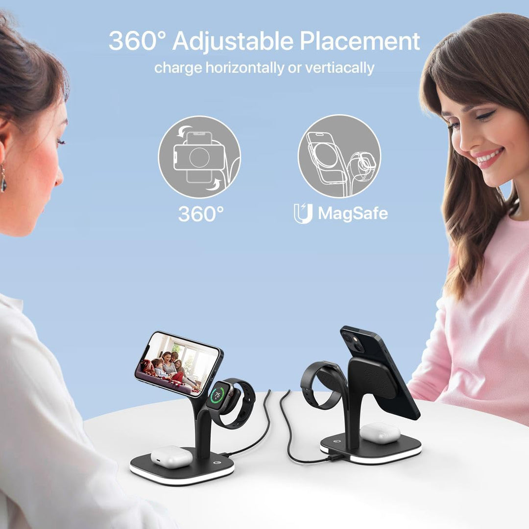 EXW 5-In-1 Apple Ladestation, Mag-Safe Ladegerät für iPhone 17/16/15/14/13/12 Serie, Faltbar iPhone
