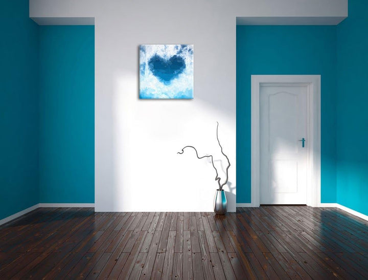 Pixxprint Romantisches Herz in den Wolken als Leinwandbild Quadratisch | Grösse: 70x70 | Wandbild| K