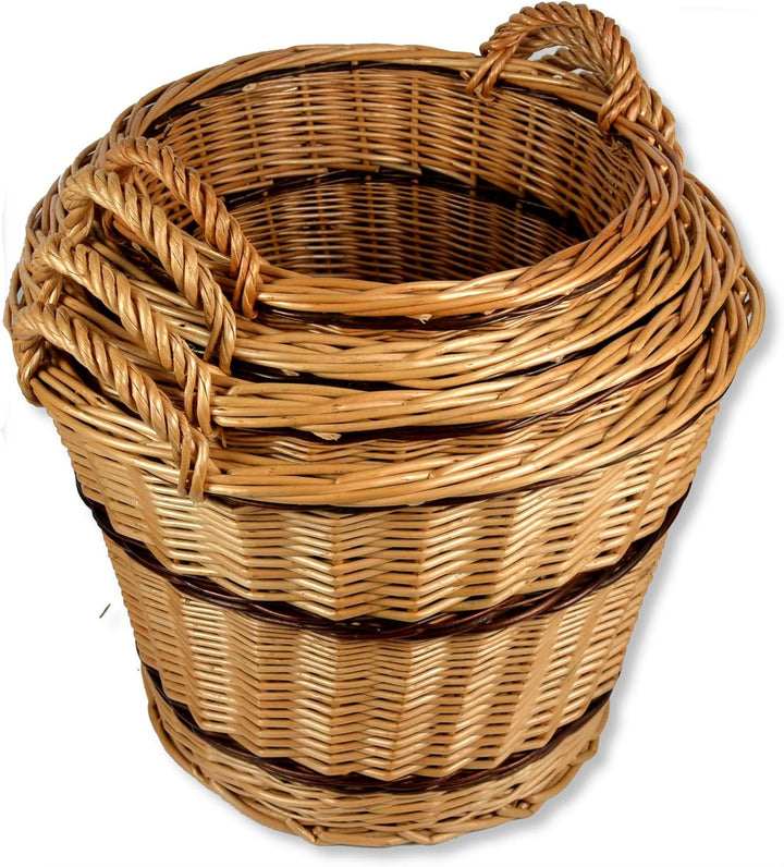 Kaminkorb in 4 Grössen WIKLER Holzkorb Kartoffelnkorb Korb Weide Kiepe Gartenkorb Erntekorb Rund (Du
