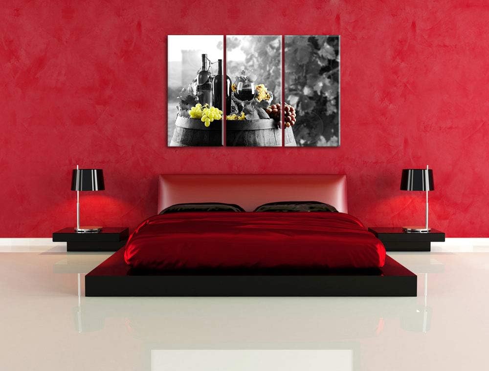 Pixxprint gemischte Auslese an Weintrauben als Leinwandbild | Grösse: 3 Teilig (120x80) | Wandbild|