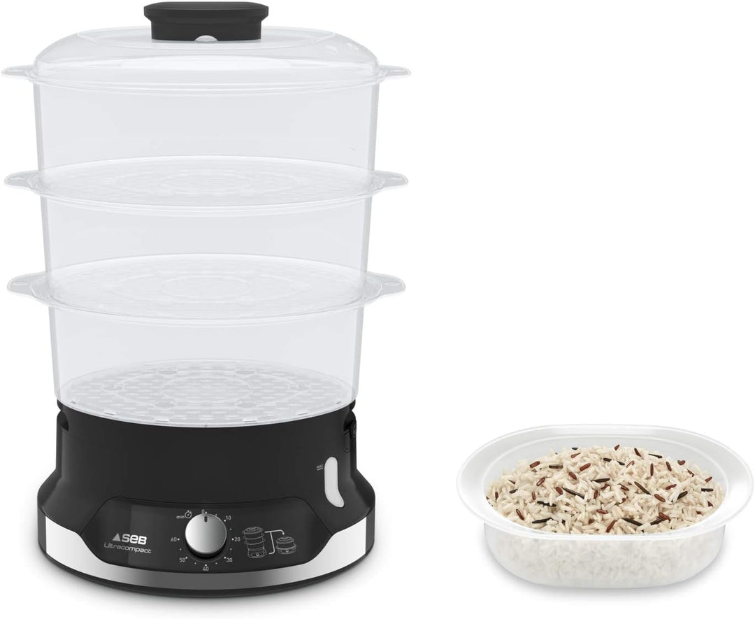 Tefal VC2048 Ultracompact Dampfgarer | Stapelbares Aufbewahrungssystem | Gesundes Kochen | 3 BPA-Fre