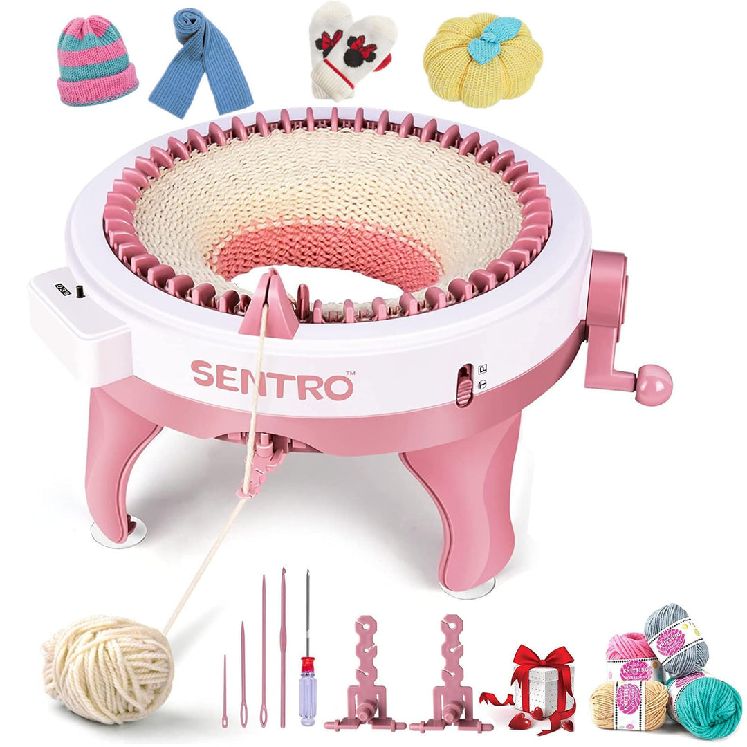 SENTRO Strickmaschine, 48 Nadeln Strickmaschine mit Reihenzähler, Dualmodus Stricken Webrahmen Masch