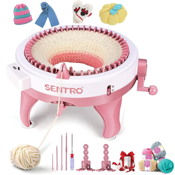 SENTRO Strickmaschine, 48 Nadeln Strickmaschine mit Reihenzähler, Dualmodus Stricken Webrahmen Masch