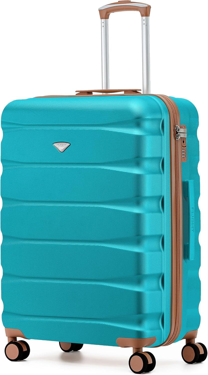 Flight Knight Leichter Koffer 25 Zoll Mittel Check In Koffer ABS Hartschale 4 Rollen Fuer easyJet Br