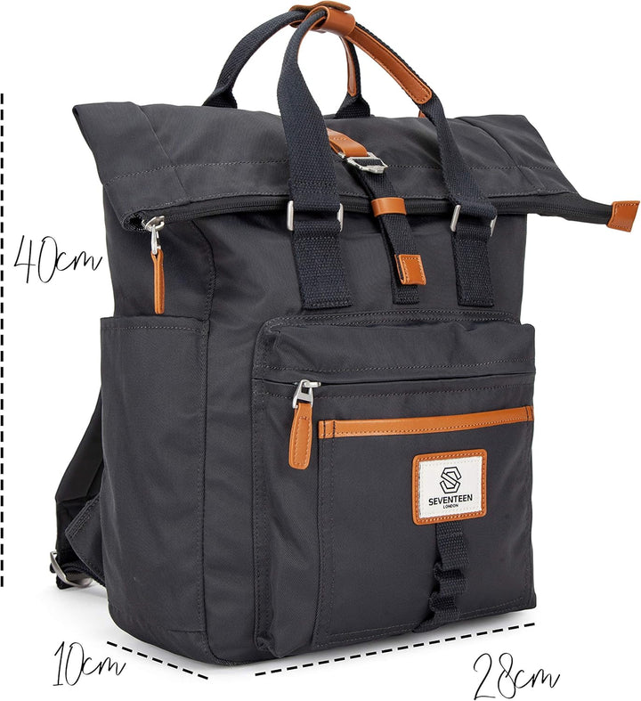 SEVENTEEN LONDON – Moderner und stilvoller ‘Canary Wharf’ Rucksack mit einem klassischen gefalteten