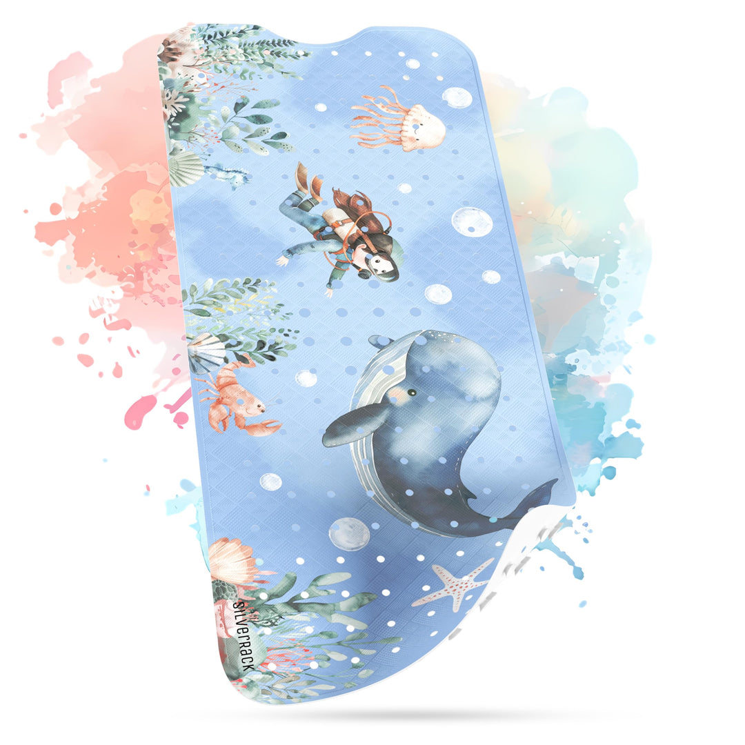 Badewannenmatte Kinder rutschfest [100x40cm] - Antirutschmatte Badewanne BPA frei - Badematte Kinder