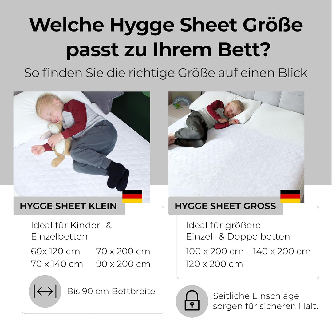 Hygge Sheets® Bettunterlage wasserdicht für Kinder | passend für Baby- & Kinderbett bis 90 cm Breite