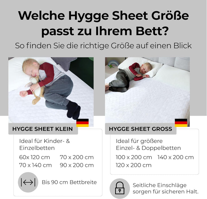 Hygge Sheets® Bettunterlage wasserdicht für Kinder | passend für Baby- & Kinderbett bis 90 cm Breite