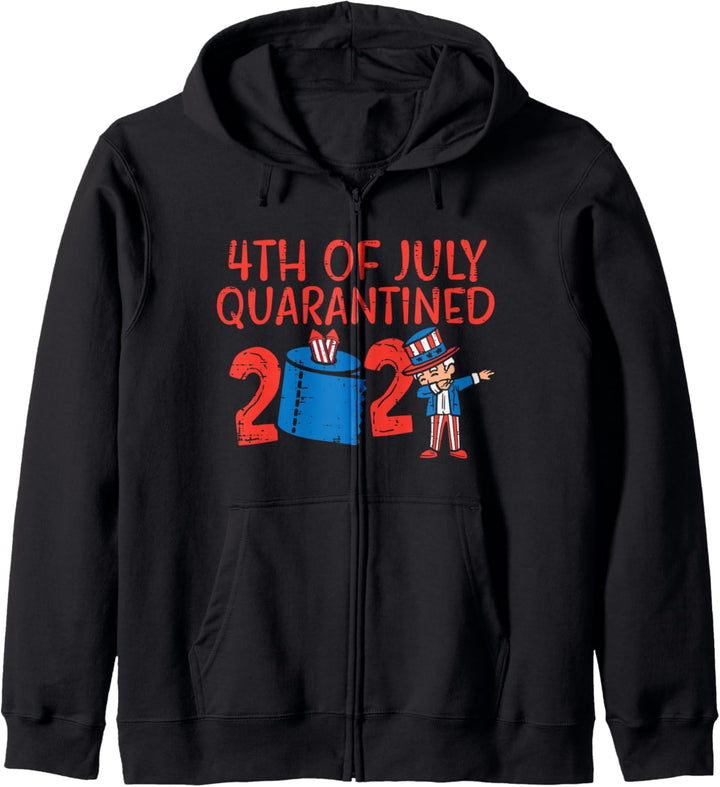4th Of July Quarantined 2021 Toilet Paper Dab Uncle Sam Mask Kapuzenjacke