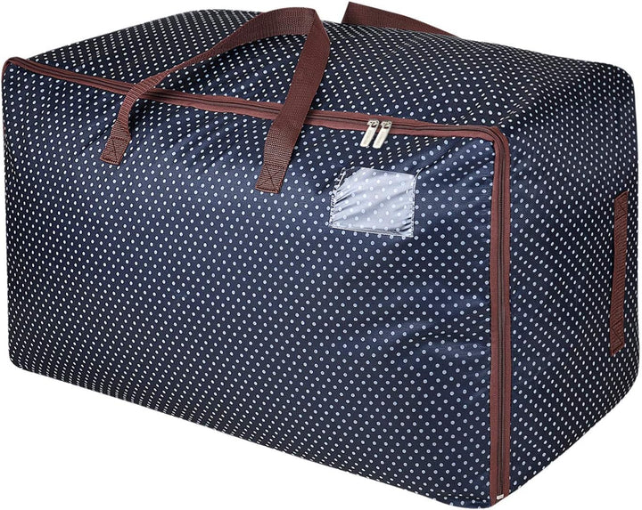 DOKEHOM 105L Large Underbed Clothes Storage Bag with Zip, Moisture Proof (Blue) Blau 105L, Blau 105L