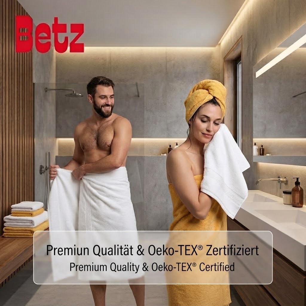 Betz 12-TLG. Handtuch Set Premium 100% Baumwolle 2 Duschtücher 4 Handtücher 2 Gästetücher 2 Seiftüch
