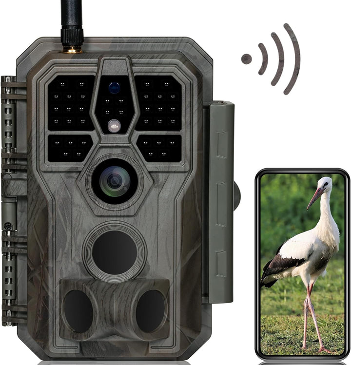 GardePro E8 Wildkamera WLAN mit App 48MP H.264 1296P Video, 27m Infrarot Nachtsicht Bewegungsmelder