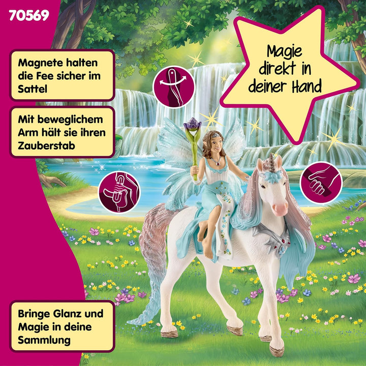 schleich BAYALA 70569 Elfe Eyela mit Prinzessinnen Einhorn - Spielset - Funkelnde Fliegende Prinzess