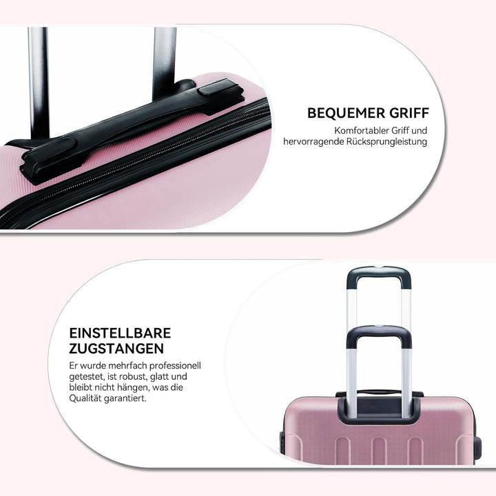 BEIBYE- Hartschalenkoffer Koffer Trolley Rollkoffer Reisekoffer Zahlenschloss 4 Zwilings-Rollen (Pri