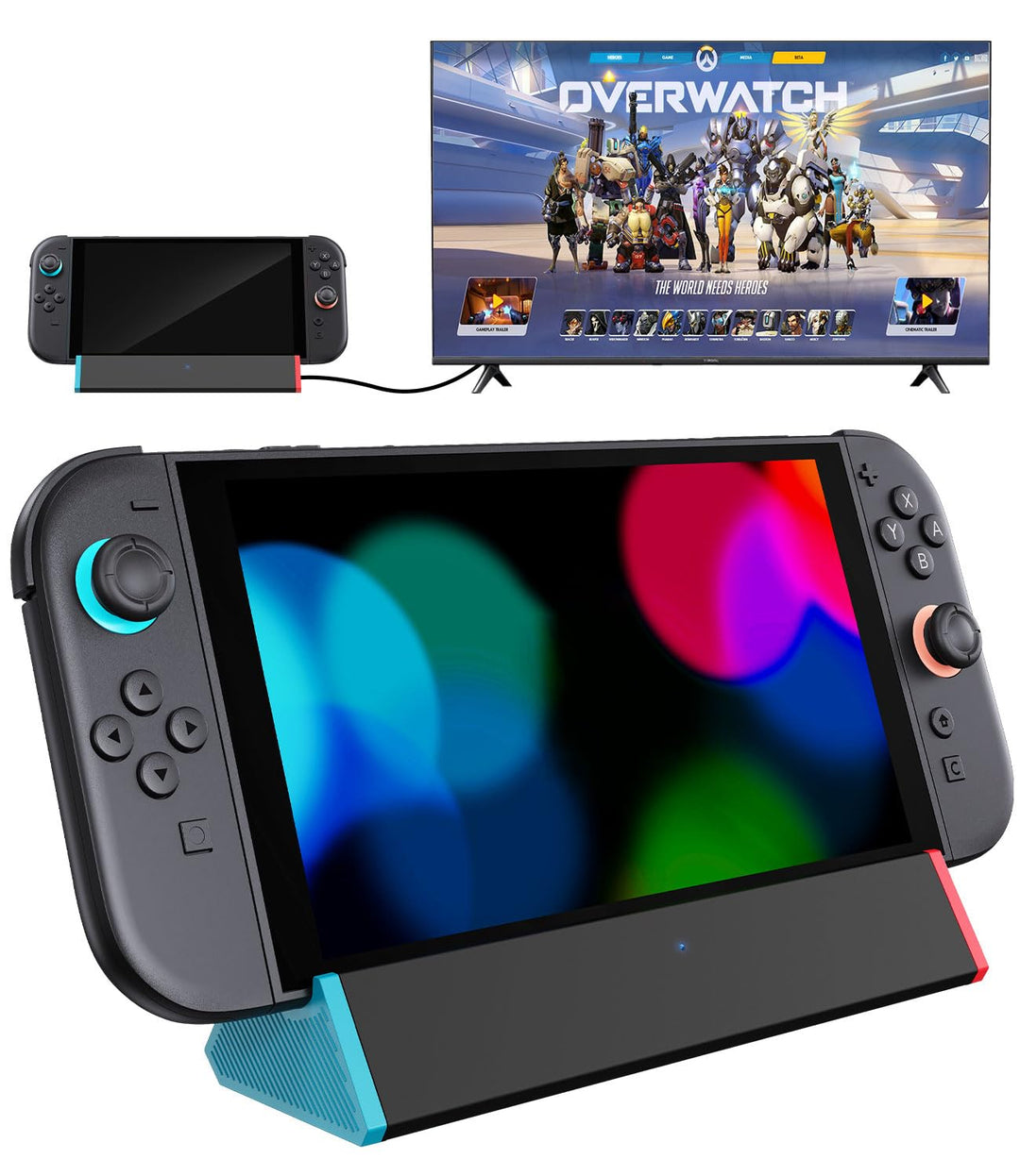 SiWiQU Switch 2 Docking Station, Tragbar TV Dock Nur Kompatibel mit Nintendo Switch 2 Konsole Ladest