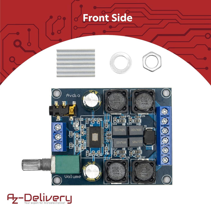 AZDelivery 3 x Digital Verstärker Platine Kompatibel mit TPA3116D2 mit zwei Kanal Stereo Verstärker,