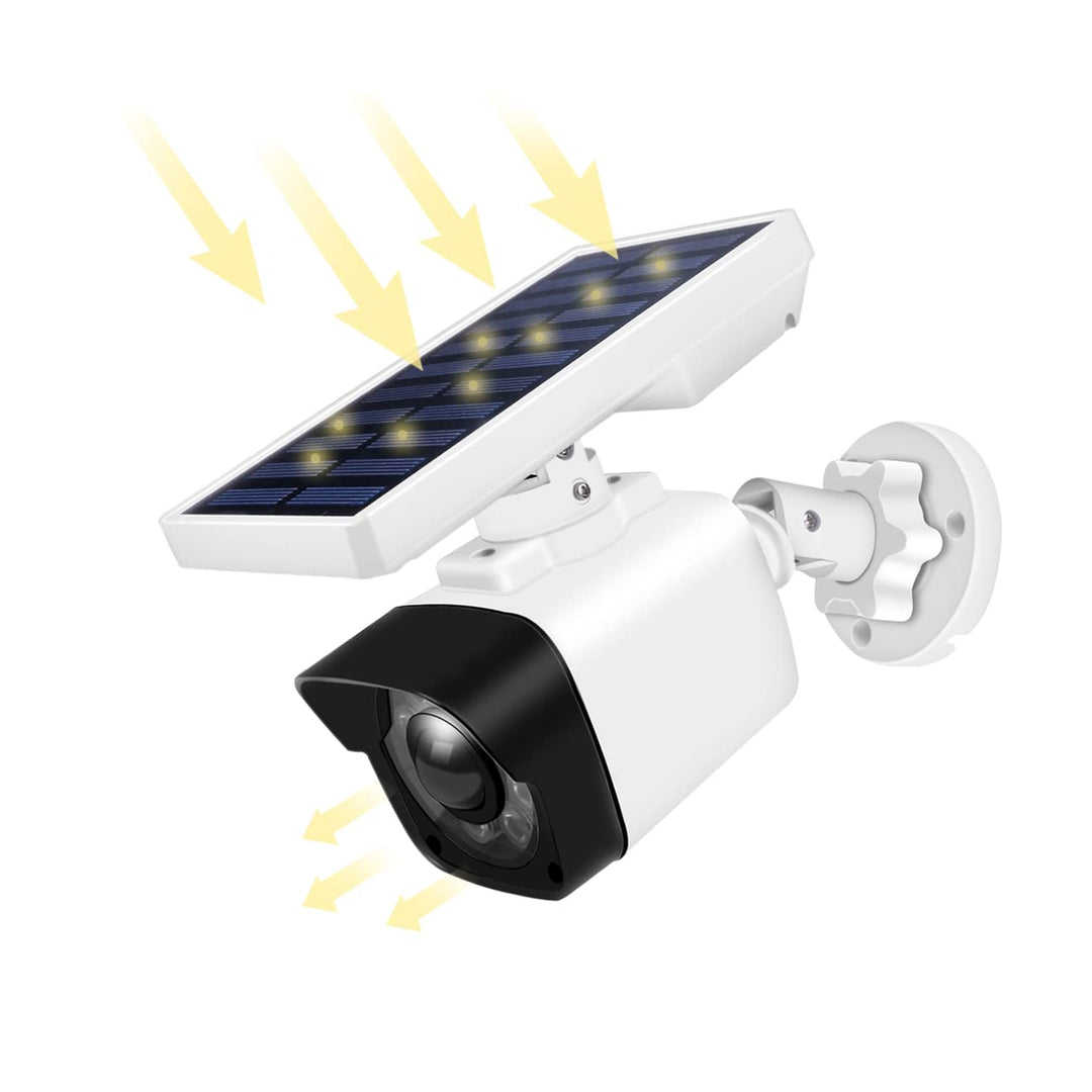 Aottom Dummy Kamera mit Solarlampe Aussen mit Bewegungsmelder, Solarbetriebene Kamera Attrappe Überw