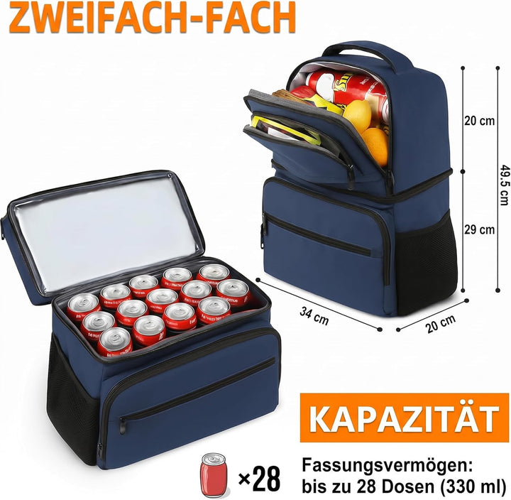 MATEIN Kühlrucksack 34L, 40 Dosen Kühlrucksack Gross, Kühltasche Rucksack | Cooler Backpack Thermo D