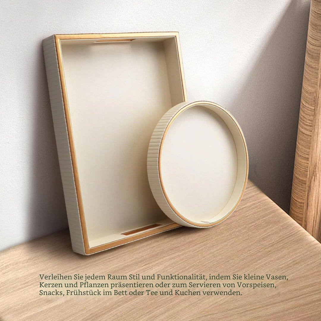 SANZIE Ledertablett, Schreibtisch-Aufbewahrung, Organizer, Premium-Serviertablett, dekoratives Table