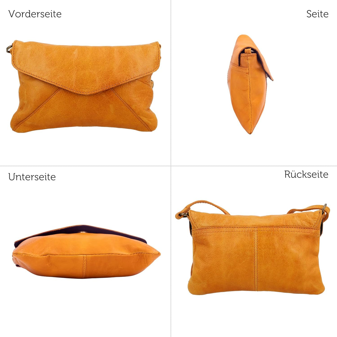 Gusti Umhängetasche Leder - Karisma Handtasche Ledertasche Vintage Braun, Braun