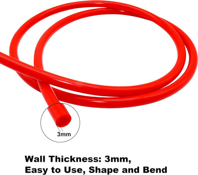 LAVMHAB Vakuum Silikonschlauch, 8mm ID x 14mm OD 3mm Wandstärke 3 Meter Länge, Silikon Vakuumschlauc