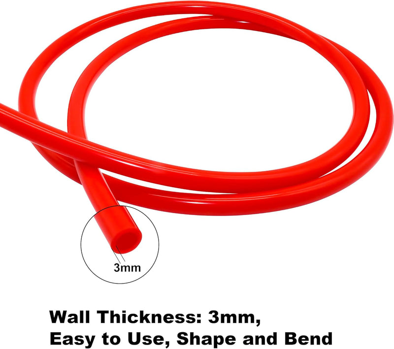 LAVMHAB Vakuum Silikonschlauch, 8mm ID x 14mm OD 3mm Wandstärke 3 Meter Länge, Silikon Vakuumschlauc
