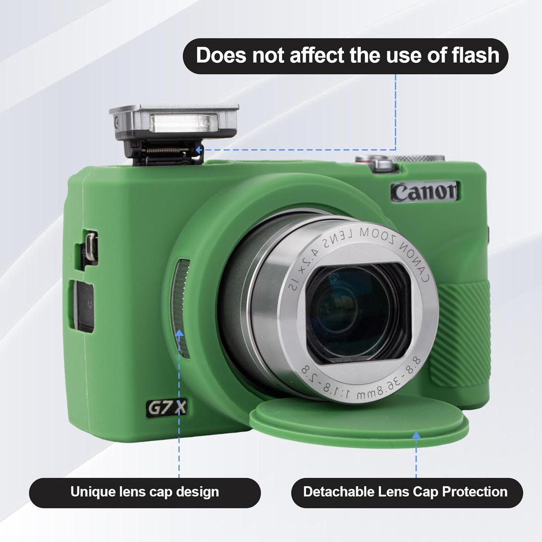 Rieibi Silikon-Schutzhülle für Canon G7X Mark III Hülle, G7X Mark III Zubehör mit 2 Stück Displaysch