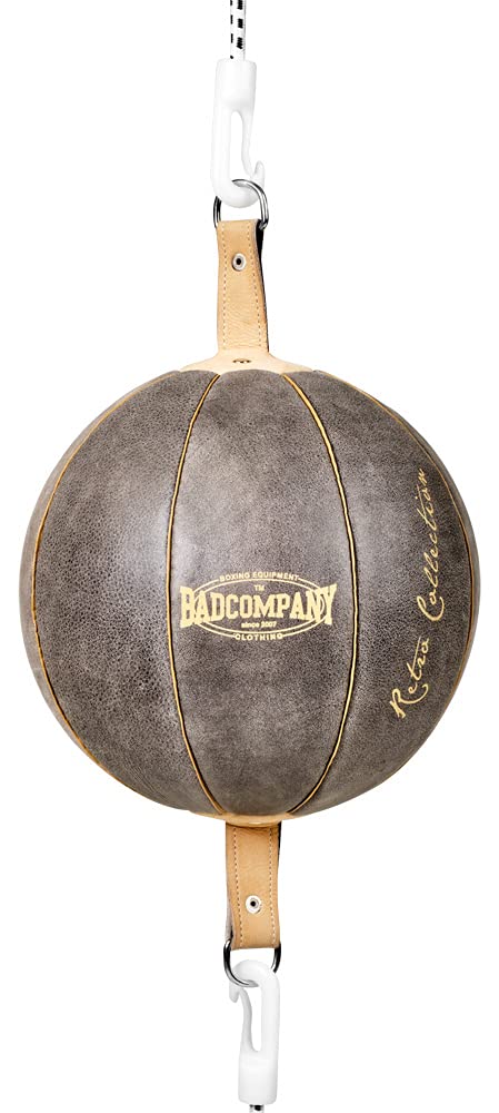 Bad Company Retro Doppelendball aus Rindsleder inkl. elastischen Spanngurten I 25 cm Durchmesser I B