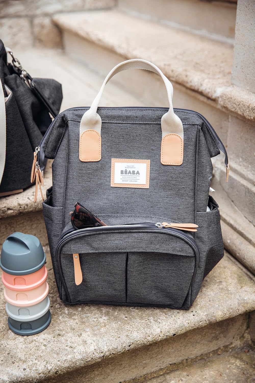 BÉABA, Wickelrucksack für Babys, Grosses Fassungsvermögen, Inklusive Wickelunterlage, Zahlreiche Fäc