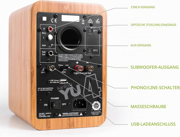 Kanto Lautsprecher-Paar 4" Bambus, bambus
