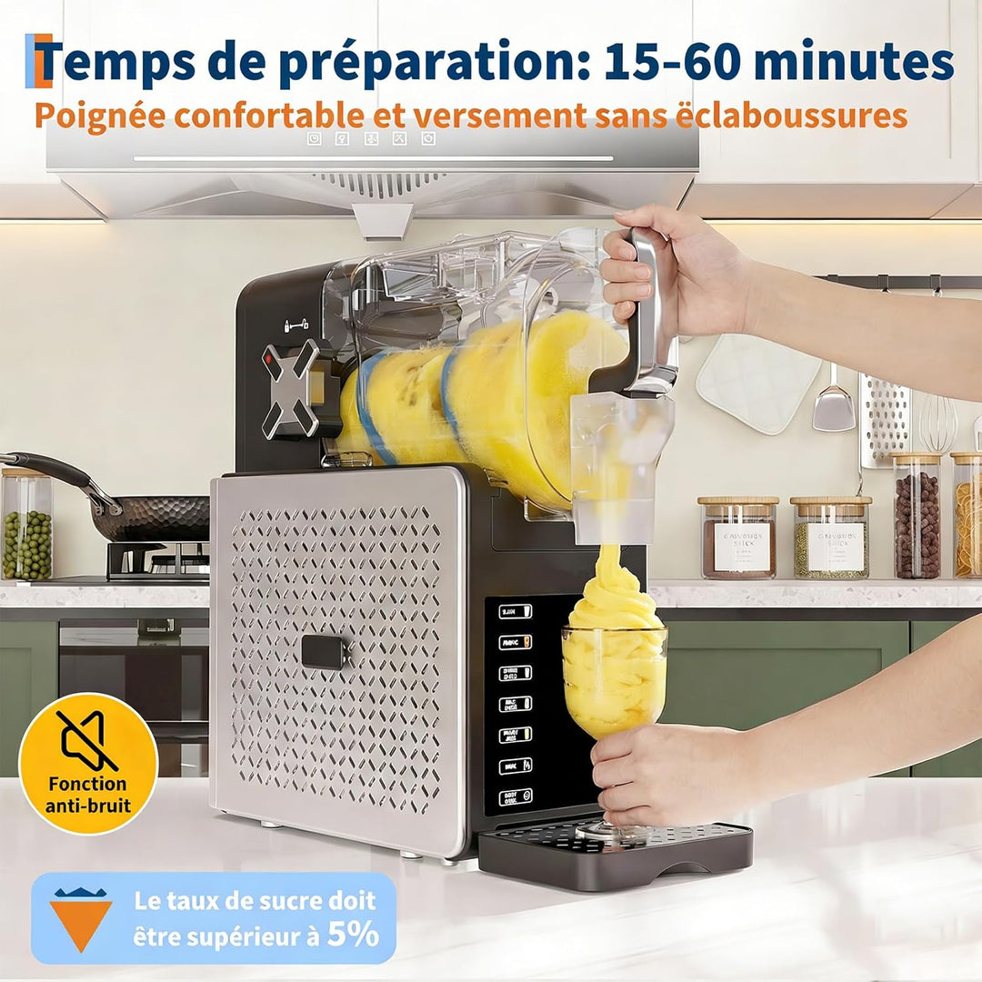 GarveeTech Slush-Eismaschine 200w Mit Selbstreinigung & 5 Programmen – 1,9l Tank Für Cocktails, Milc