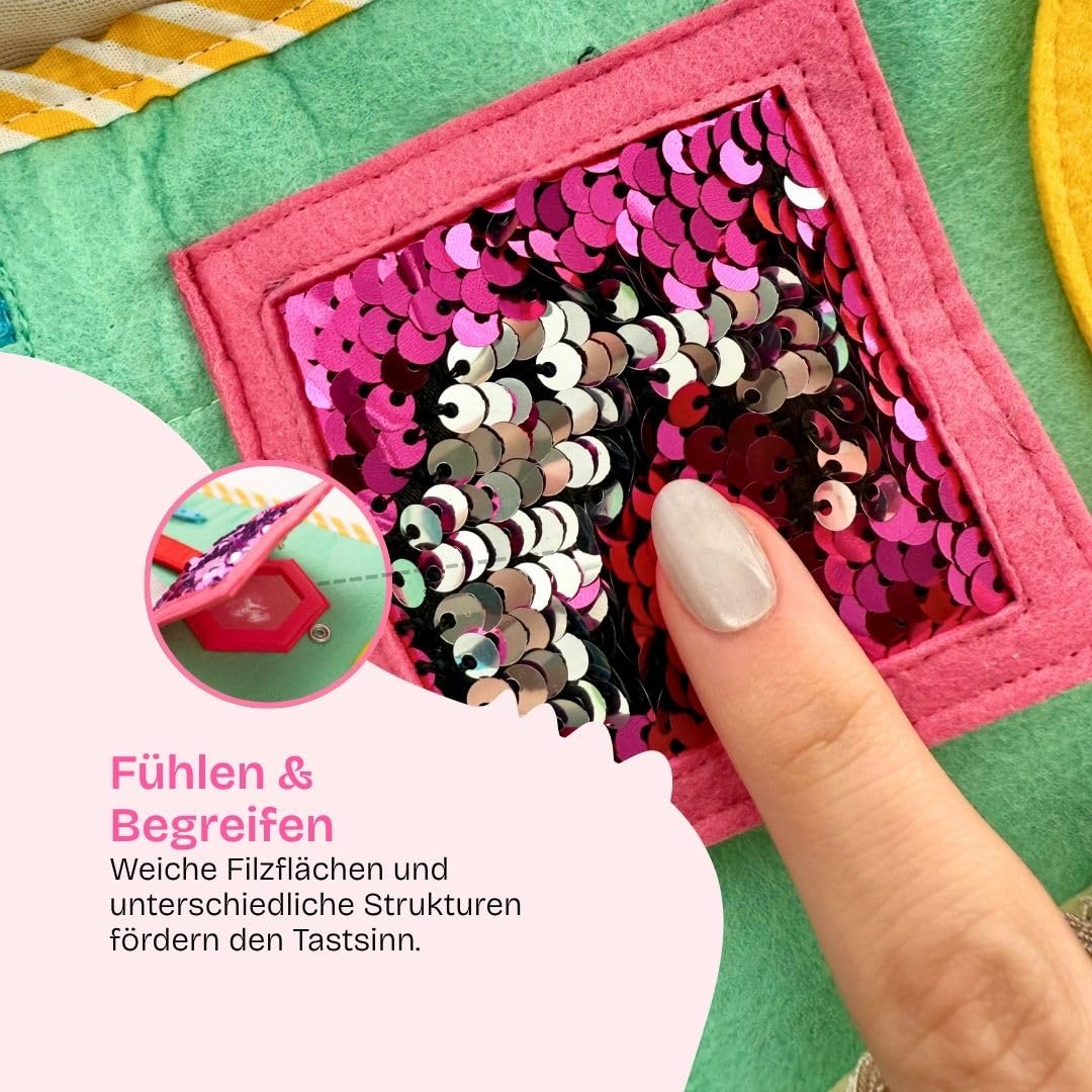 Jolly Designs – Weltraumabenteuer - 2 Seiten – Montessori Spielzeug ab 2 Jahren – Motorik & Sensorik