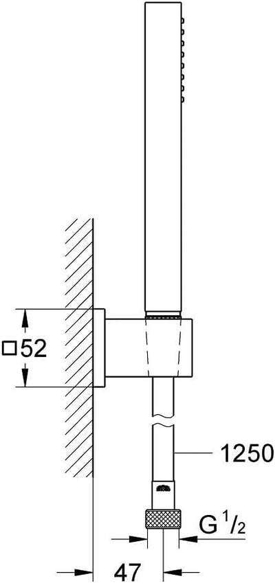 GROHE Euphoria Cube Stick - Wandhalterset (wassersparend, 1 Strahlart, Antikalk System), chrom, 2770