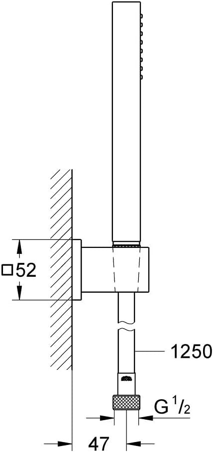 GROHE Euphoria Cube Stick - Wandhalterset (wassersparend, 1 Strahlart, Antikalk System), chrom, 2770