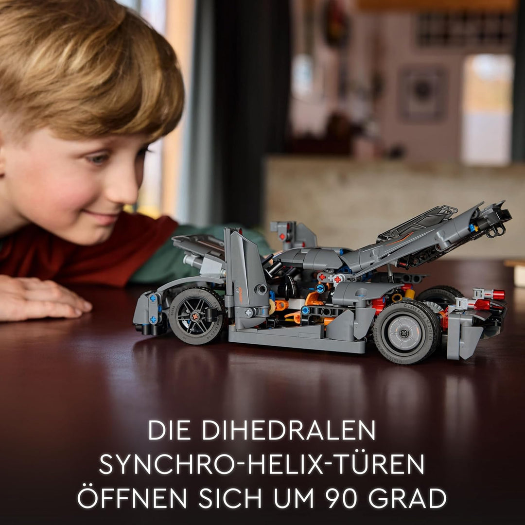 LEGO Technic Koenigsegg Jesko Absolut Supersportwagen in Grau, Bauspielzeug für Jungen und Mädchen,