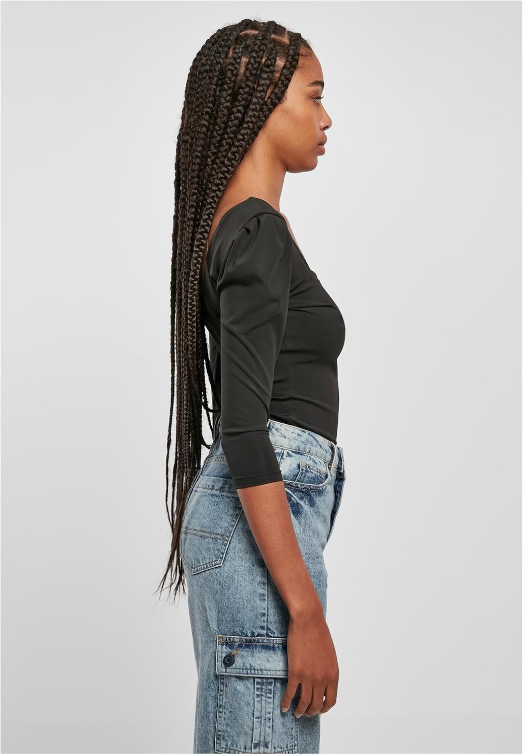 Urban Classics Ladies Recycled 3/4 Sleeve Body, 3/4 Einteiler aus Stretch Jersey für Frauen in Slim