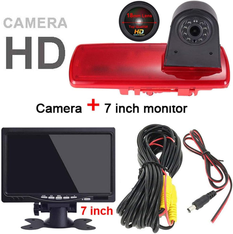 Bremsleuchte Kamera Bremslicht Einparkkamera Rückfahrkamera +7" LCD Monitor Transporters Ersatz für
