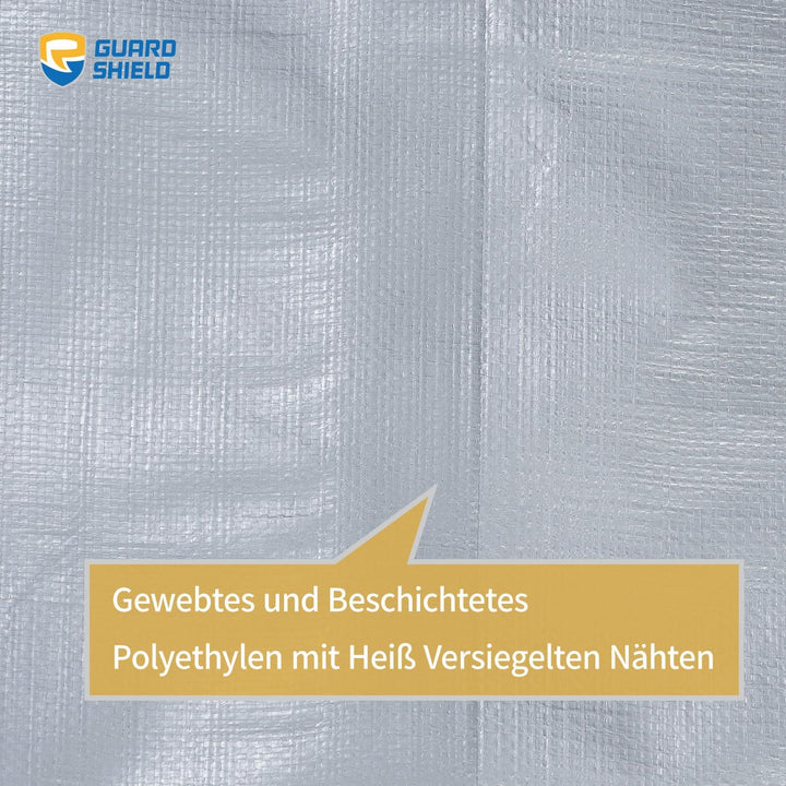 GUARD SHIELD Abdeckplane mit Ösen Wasserdicht 5m x 5m Grau Plane Gewebeplane 160g/㎡ Schutzplane Allz
