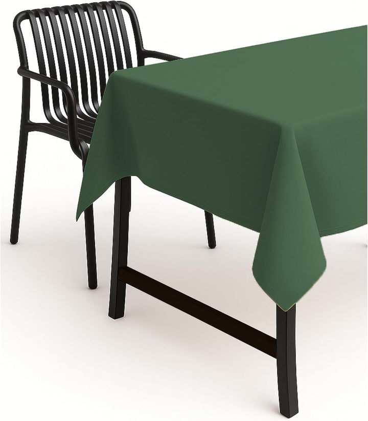 texpot Gartentischdecke 130 x 300 cm in Dunkelgrün mit Leinen Optik Lotuseffekt Fleckschutz Bügelfre
