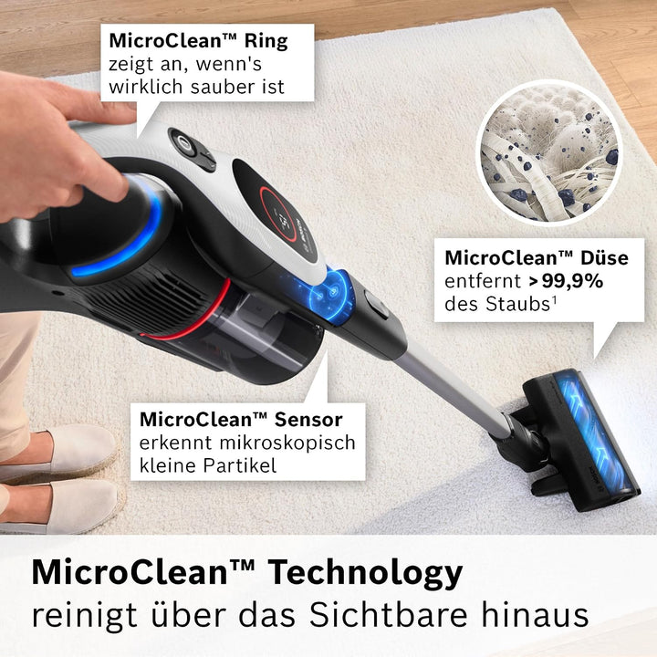 Bosch Akku-Staubsauger Unlimited 9 BTS942WQC, kabellos, MicroClean Technology, Display, Staubkomprim