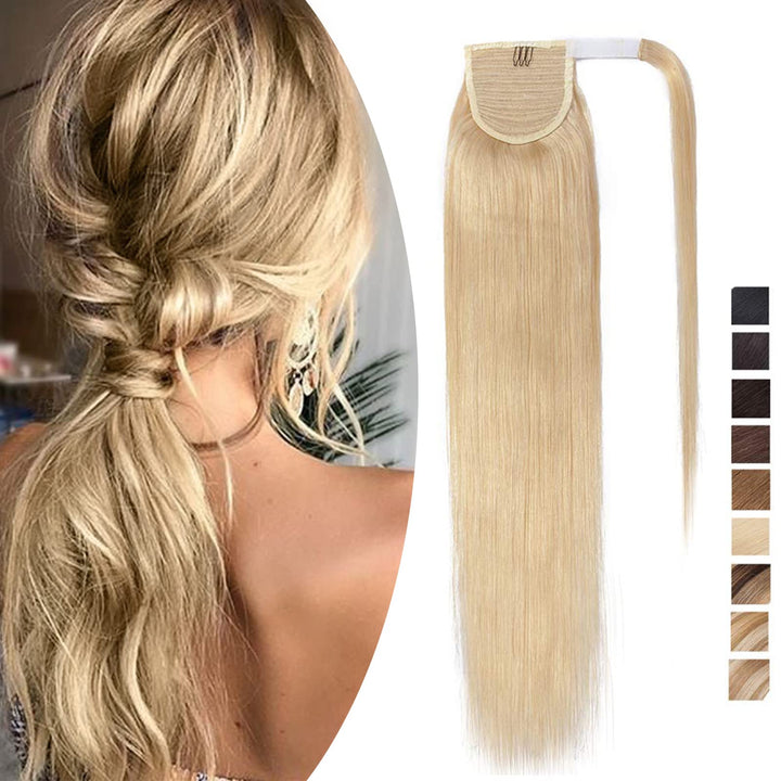 SEGO Ponytail Extension Echthaar Pferdeschwanz Zopf Haarteil Haarverlängerung Hair Piece Haar Hitzeb