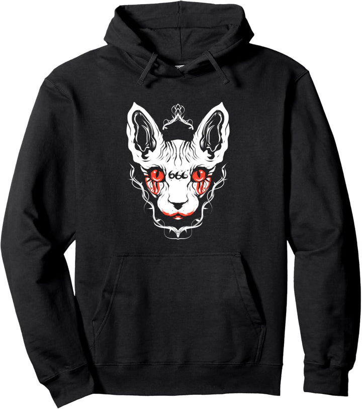Sphynx Katze Goth Death Metal Okkult Haustier Geschenk Pullover Hoodie